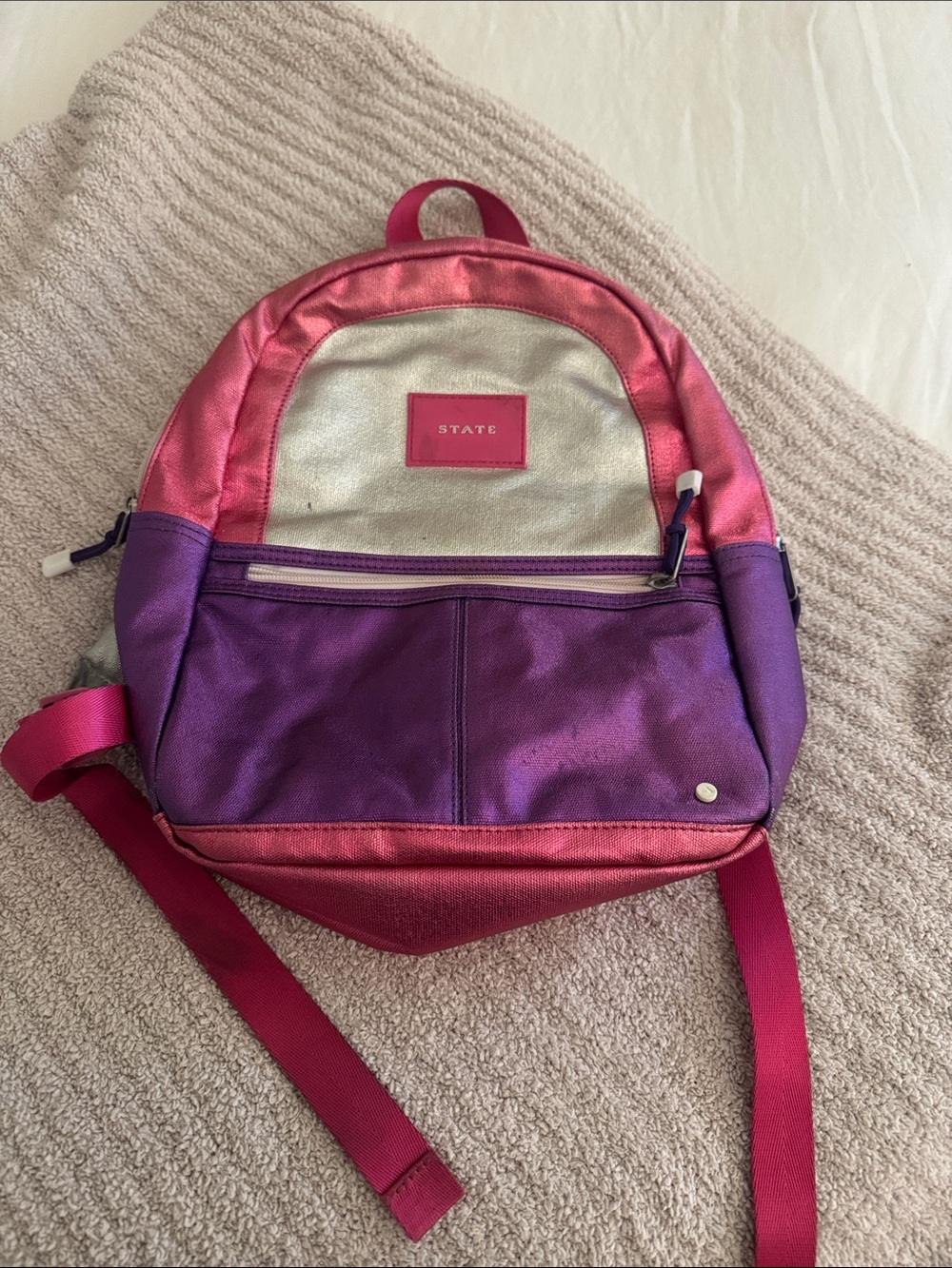 STATE Pink Purple Metallic Mini Kane Backpack